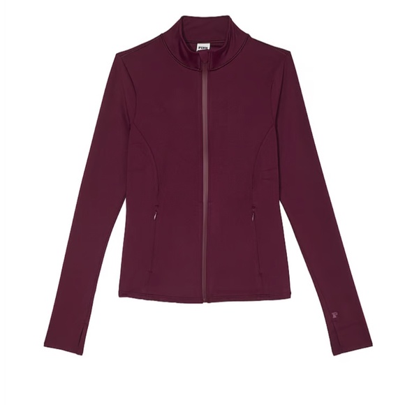 PINK Victoria’s Secret PLUM full zip workout jacket with brushed fleece interior - Picture 5 of 12
